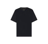 BOSS Cotton-silk T-shirt with cable-knit front panel - Style L-Tesar 135, 50559427 Dark Blue L