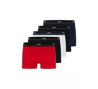 Boss Cotton Stretch 5 Pack Trunks with Logo Waistbands - Black / White / Red