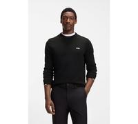 BOSS Cotton sweater with contrast logo - Style KN_Ever-X CN, 50556145 Black XL