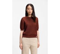 BOSS Cotton sweater with micro-lace structure - Style Folearia, 50562650 Brown S