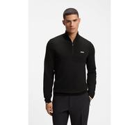 BOSS Cotton sweater with quarter zip - Style KN_Ever-X QZ, 50556146 Black M