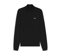 BOSS Cotton sweater with quarter zip - Style KN_Ever-X QZ, 50556146 Black XXL