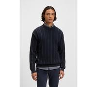 BOSS Cotton sweater with rib and ricecorn structures - Style Kaktus, 50543690 Dark Blue M