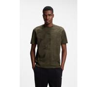 BOSS Cotton T-shirt with 3D-jacquard pattern - Style TS_Network JQ, 50563981 Dark Green M