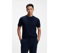 BOSS Cotton T-shirt with two-tone piqué structure - Style L-Tesar 148, 50570031 Dark Blue XXL
