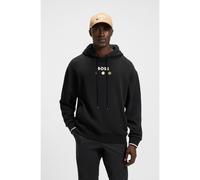 BOSS Cotton-terry hoodie with tennis artwork - Style HOODIE BOSS OPEN 25, 50545708 Black 4XL