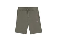 Boss Cotton-Terry Shorts with Logo Patch - Grey