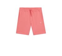 Boss Cotton-Terry Shorts with Logo Patch - Light/Pastel Red