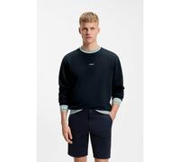BOSS Cotton-terry sweatshirt with contrast details - Style We_Blocks, 50561808 Dark Blue S