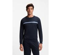 BOSS Cotton-terry sweatshirt with stripe and logo - Style Authentic Sweatshirt, 50554791 Dark Blue M