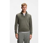 BOSS Cotton-terry sweatshirt with zip collar - Style Zetrust, 50468926 Grey