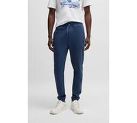 BOSS Cotton-terry tracksuit bottoms with logo patch - Style Sestart, 50509303 Dark Blue L