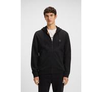 BOSS Cotton-terry zip-up hoodie with tonal logo patch - Style Zetalky, 50508578 Black S