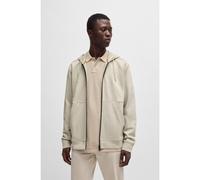 BOSS Cotton-terry zip-up hoodie with tonal logo patch - Style Zetalky, 50508578 Light Beige L