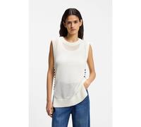 BOSS Cotton top with mesh structure - Style C_Favignon, 50559809 Natural M