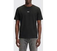 Boss Crew Neck Stretch-Cotton T-shirt with Contrast Chest Logo - Size: L - male