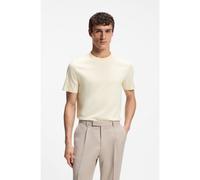 BOSS Crew-neck T-shirt in mercerised Supima cotton - Style L-Tesar 14, 50509277 Light Yellow S