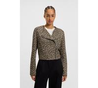 BOSS Cropped biker jacket in cotton-blend leopard jacquard - Style C_Jaleo, 50546006 Patterned 12