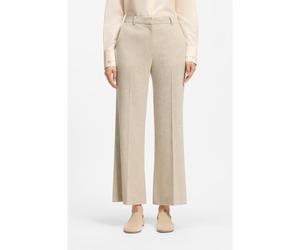 BOSS Cropped flared-fit trousers in a slub weave - Style Talia-Crop, 50565073 Light Beige 6