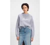 BOSS Cropped sweater in cotton with embroidered script logo - Style C_Finevra, 50543979 Light Grey M