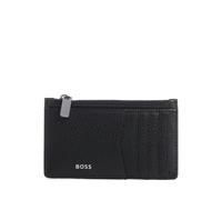BOSS Men's Textured Black Leather 10CC Zip Wallet