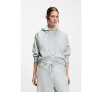 BOSS Curved-hem hoodie with Double B monogram - Style Evesya, 50558790 Light Blue M