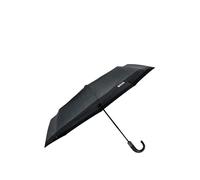 BOSS Dark-grey herringbone pocket umbrella with faux-leather handle - Style Pocket umbrella Chevron Dark Grey, 58837102 Dark Grey pcs.