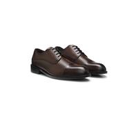 BOSS Derby shoes in grained leather with cap toe - Style Tayil_Derb_grct, 50573315 Dark Brown 10.5