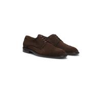 BOSS Derby shoes in suede with cap toe - Style Derrek_Derb_sdctfd, 50562216 Dark Brown