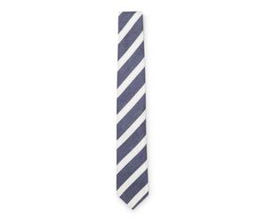 BOSS Diagonal-stripe tie in linen-silk jacquard - Style C-TIE 7.5CM 262, 50561746 Blue stripes pcs.