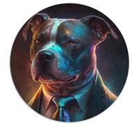 Boss Dog 1000 Piece Puzzle Round Jigsaw Puzzles Suitable for Birthdays, Halloween, Thanksgiving, Easter 1000pcs (67.5x67.5cm)