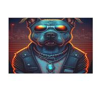 Boss Dog 1000 Pieces Wooden Jigsaw Puzzle for Adults Puzzles Brain Exercise Challenge High Difficulty Game for Kids （75×50cm）
