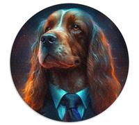 Boss Dog Jigsaw Puzzles 1000 Pieces for Adults Round Puzzle 1000 Pieces Jigsaw High-Difficulty Brain Teaser for Teenagers 67.5x67.5cm