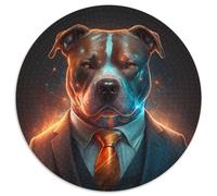 Boss Dog Jigsaw Puzzles 1000 Pieces for Adults Round Puzzle 1000 Pieces Jigsaw High-Difficulty Brain Teaser for Teenagers 67.5x67.5cm