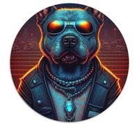 Boss Dog Jigsaw Puzzles for Adults 1000 Piece Paper Jigsaw Puzzles Teenager Stress Reduction Cool Unique Gift for Family 1000pcs (67.5x67.5cm)