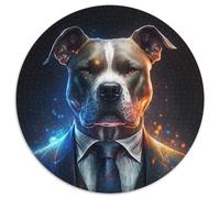 Boss Dog Puzzles 1000 Pieces for Adults Round Jigsaw Puzzle 1000 Pieces Adult Game Gift Family Interactive Game Brain Challenge Gift 67.5x67.5cm