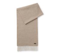 BOSS Double-faced scarf in wool with logo label - Style Naster_Re_35*180, 50572414 Light Brown pcs.