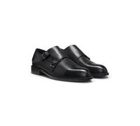 BOSS Double monk shoes in leather with perforated detail - Style Tayil_Monk_bupf, 50563122 Black 6