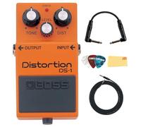 Boss DS-1 Distortion Bundle with Instrument Cable, Patch Cable, Picks and Austin Bazaar Polishing Cloth