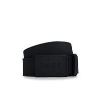 BOSS Embossed belt in Italian leather with plaque buckle - Style Boss_Icon-S1_Sz40, 50471333 Black 30
