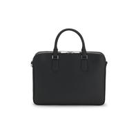 BOSS Embossed-leather document case with silver-tone hardware - Style New Crosstown_P_Z.D., 50567812 Black pcs.
