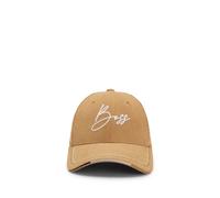 BOSS Equestrian cap in cotton corduroy with logo embroidery - Style CAP SIGNED CORD BLACK, B6U1606 Beige 55