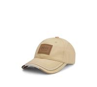 BOSS Equestrian cap with retro-inspired logo patch - Style CAP LEATHER PATCH, B5U1601 Light Beige 57