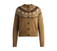 BOSS Equestrian cardigan with knitted pattern - Style AURELIA KNITWEAR CARDIGAN, B6W1008 Beige XXS