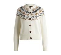 BOSS Equestrian cardigan with knitted pattern - Style AURELIA KNITWEAR CARDIGAN, B6W1008 Natural XXS