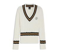 BOSS Equestrian cotton sweater with cable-knit structure - Style PAULA KNITWEAR JUMPER CABLE, B7W1002 Natural L