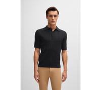 BOSS Equestrian knit polo with cable structure - Style LEWIS KNITWEAR POLO, B5M1001 Black XS