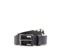 BOSS Equestrian leather belt with hand-embroidered signature stripes - Style POLO BELT SIGNATURE BLACK, B1G2201 Black 26