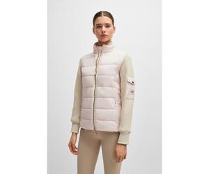 BOSS Equestrian mixed-material jacket with sleeve pocket - Style YARA LIGHT PUFFER JACKET, B5W1403 light pink XXS