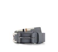 BOSS Equestrian polo belt with embroidered pattern - Style POLO BELT SIGNATURE, B4G2201 Grey